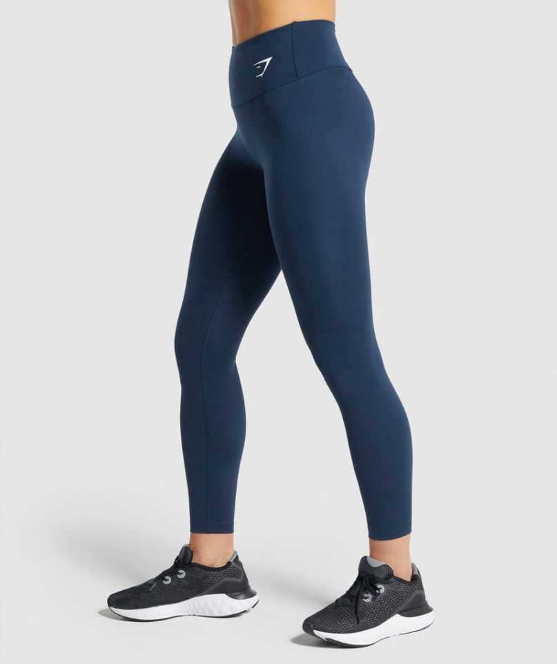 Legginsy Gymshark Treningowe Damskie Granatowe | PL 051QJP